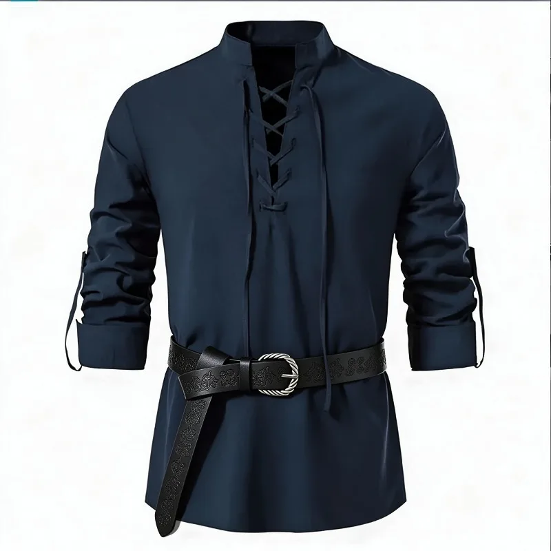 Camicia Medievale Vichinga da  - Medieval Gothic Lace Up Pirate Shirt recensione e prezzo