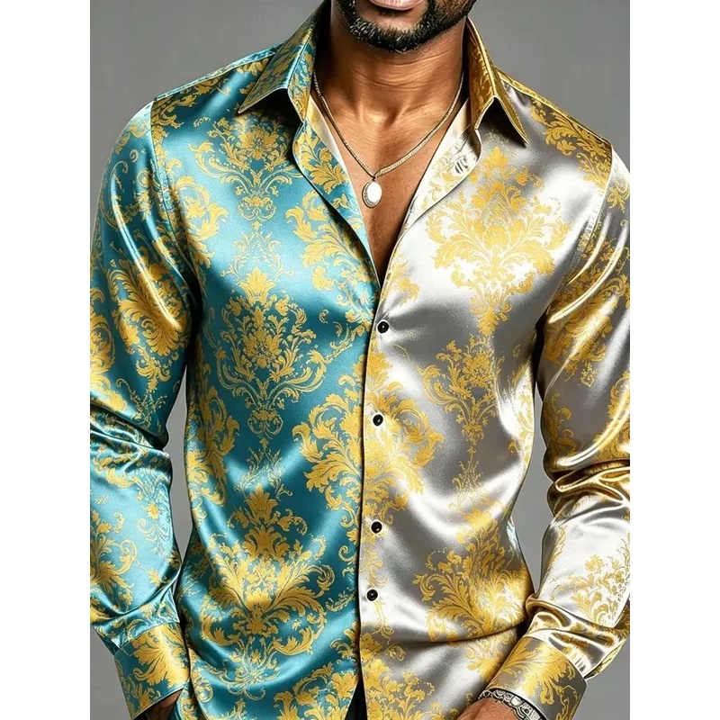 Camicie da Uomo in Raso di Set - Mens Satin Silk Dress Shirt recensione e prezzo